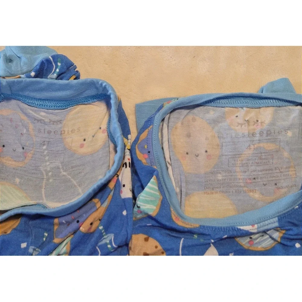 Little Sleepies Cookies And Milk 4T Toddler Bamboo Pajama Set Unisex